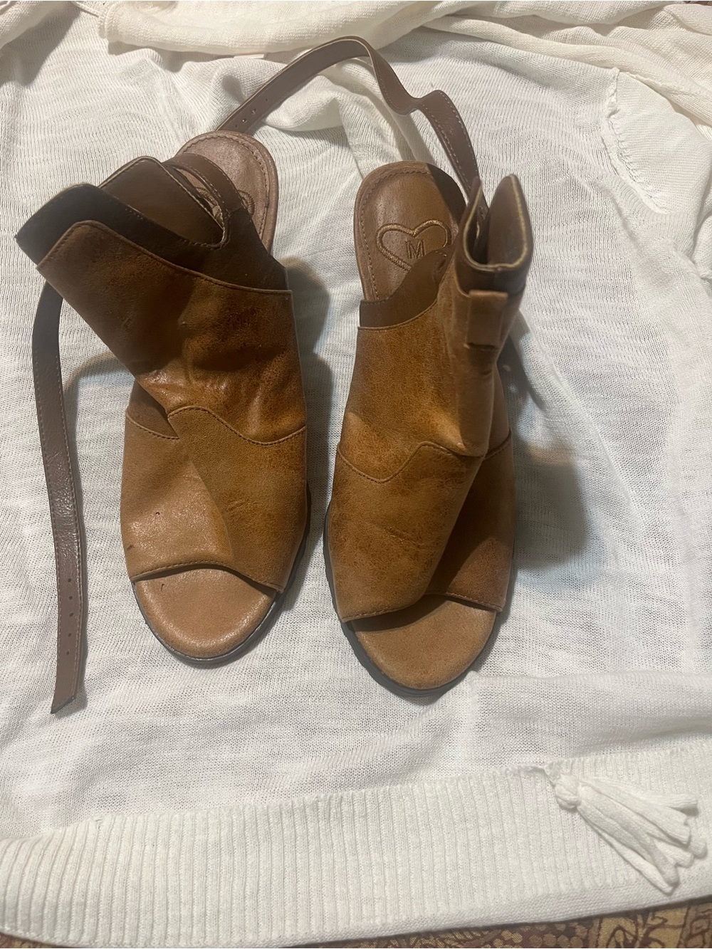Madeline Tan Brown Open-Toe Slingback Clog Sandals